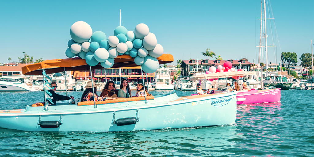 Two Fantail 217 with Balloon Garland Riding in Lido Marina